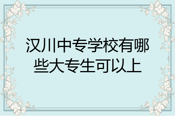 汉川中专学校有哪些大专生可以上