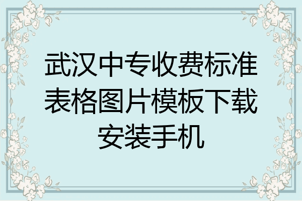 武汉中专收费标准表格图片模板下载安装手机