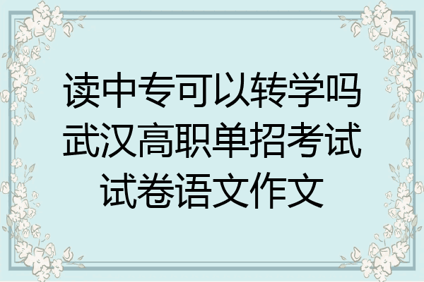 读中专可以转学吗武汉高职单招考试试卷语文作文