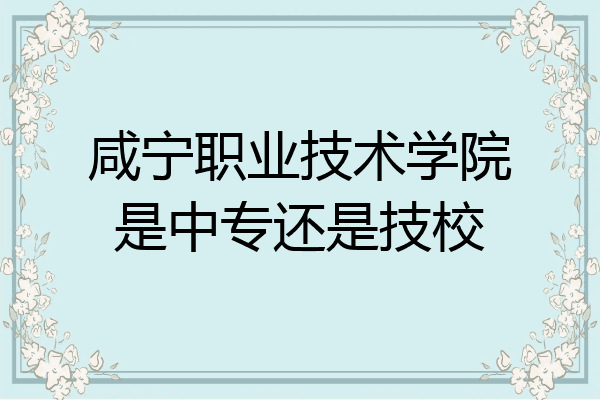 咸宁职业技术学院是中专还是技校