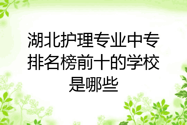 湖北护理专业中专排名榜前十的学校是哪些