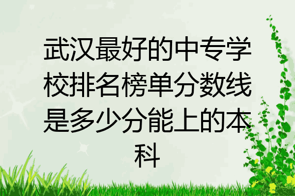 武汉最好的中专学校排名榜单分数线是多少分能上的本科