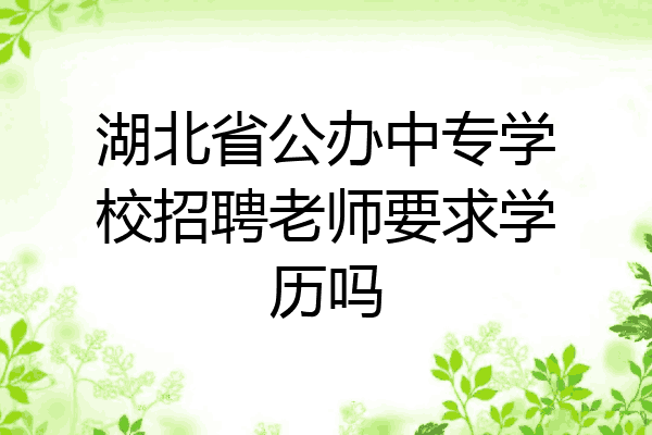 湖北省公办中专学校招聘老师要求学历吗
