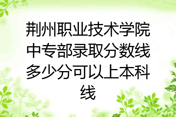 荆州职业技术学院中专部录取分数线多少分可以上本科线