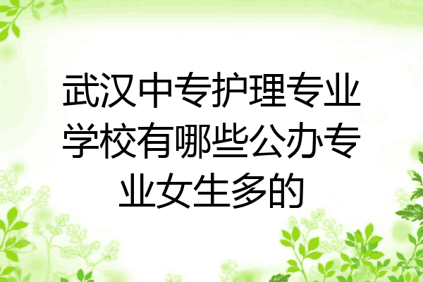 武汉中专护理专业学校有哪些公办专业女生多的