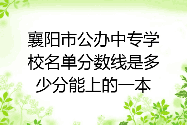 襄阳市公办中专学校名单分数线是多少分能上的一本