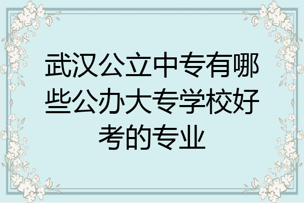 武汉公立中专有哪些公办大专学校好考的专业