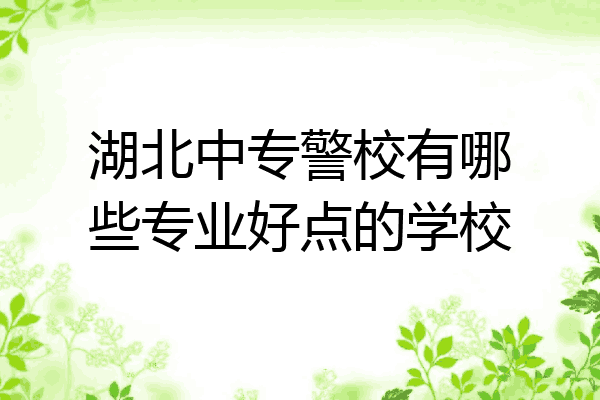 湖北中专警校有哪些专业好点的学校