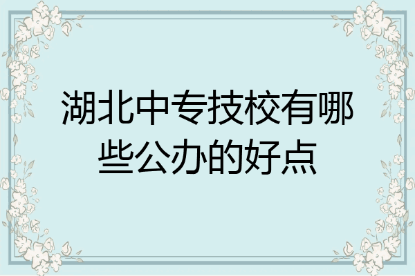 湖北中专技校有哪些公办的好点