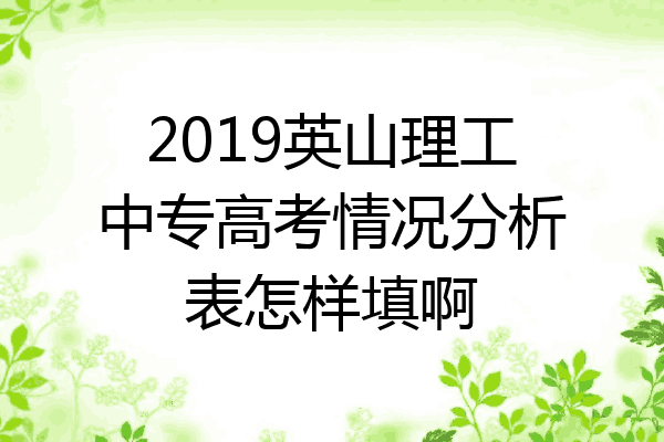 2019英山理工中专高考情况分析表怎样填啊