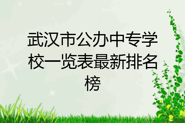 武汉市公办中专学校一览表最新排名榜