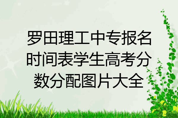 罗田理工中专报名时间表学生高考分数分配图片大全