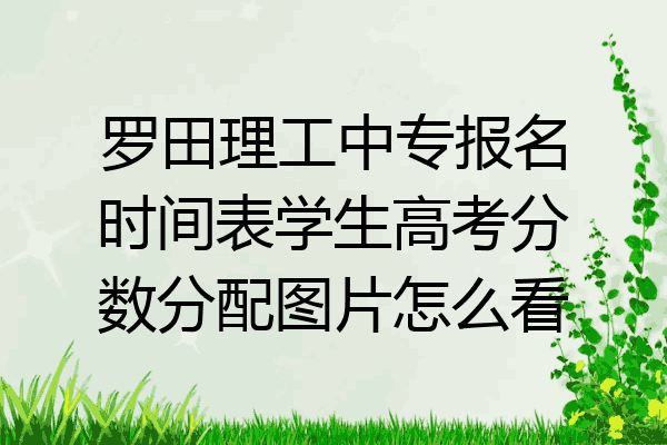 罗田理工中专报名时间表学生高考分数分配图片怎么看