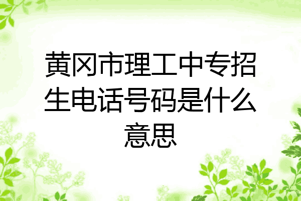 黄冈市理工中专招生电话号码是什么意思