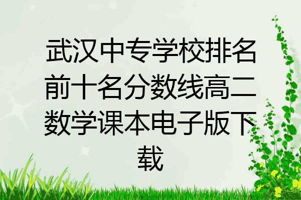 武汉中专学校排名前十名分数线高二数学课本电子版下载
