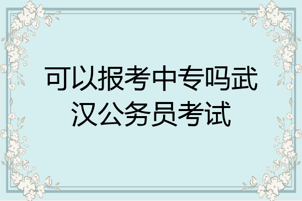 可以报考中专吗武汉公务员考试