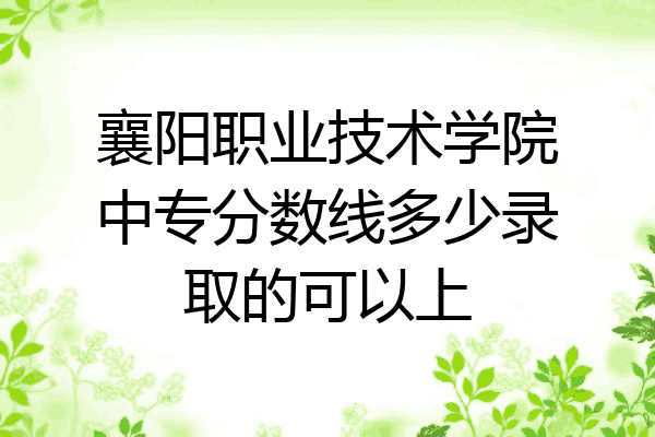 襄阳职业技术学院中专分数线多少录取的可以上