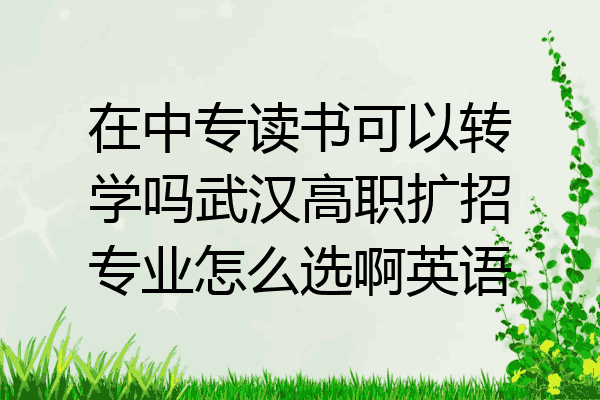 在中专读书可以转学吗武汉高职扩招专业怎么选啊英语