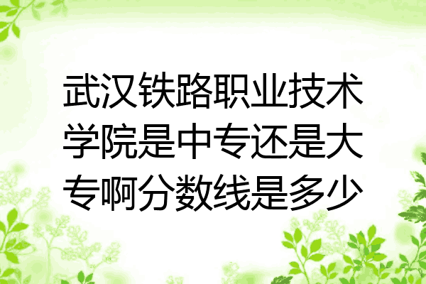 武汉铁路职业技术学院是中专还是大专啊分数线是多少