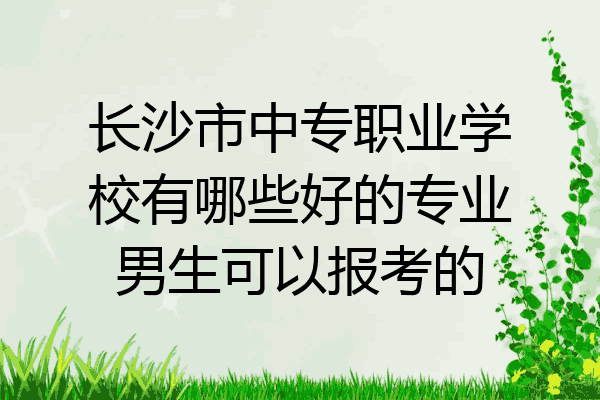 长沙市中专职业学校有哪些好的专业男生可以报考的