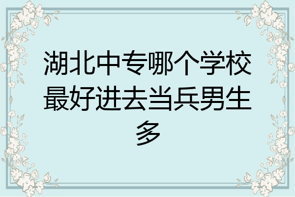 湖北中专哪个学校最好进去当兵男生多