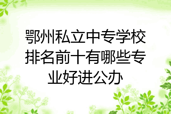 鄂州私立中专学校排名前十有哪些专业好进公办