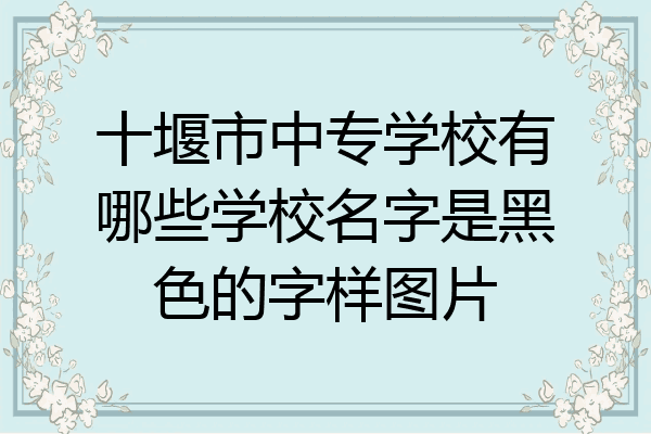 十堰市中专学校有哪些学校名字是黑色的字样图片