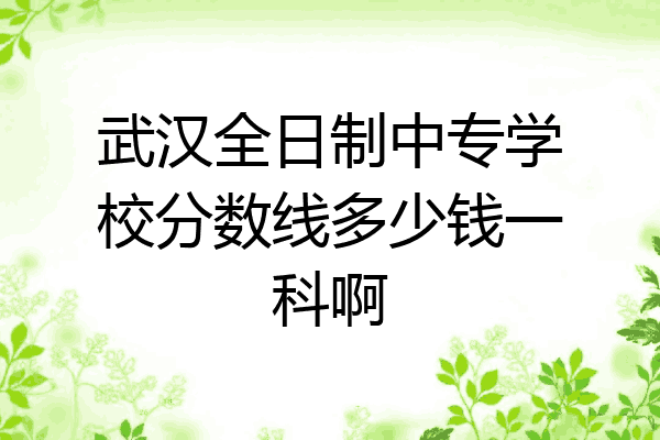武汉全日制中专学校分数线多少钱一科啊