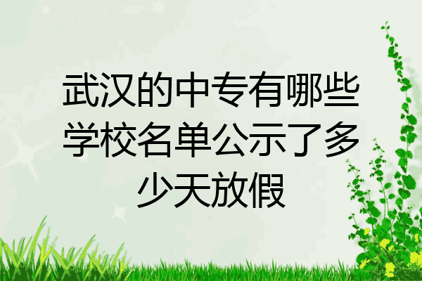 武汉的中专有哪些学校名单公示了多少天放假