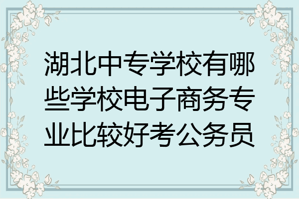 湖北中专学校有哪些学校电子商务专业比较好考公务员