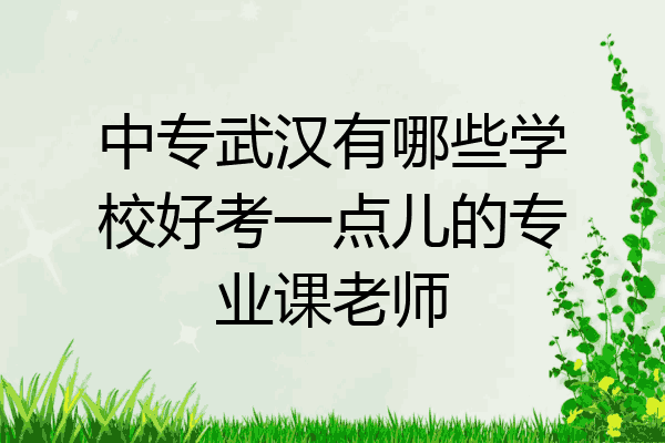 中专武汉有哪些学校好考一点儿的专业课老师