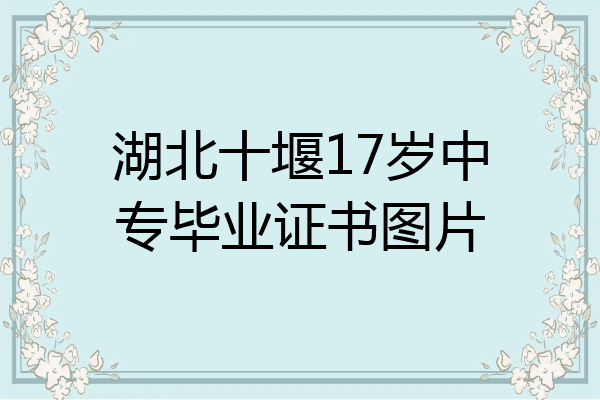 湖北十堰17岁中专毕业证书图片