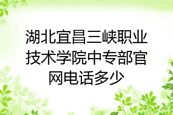 湖北宜昌三峡职业技术学院中专部官网电话多少