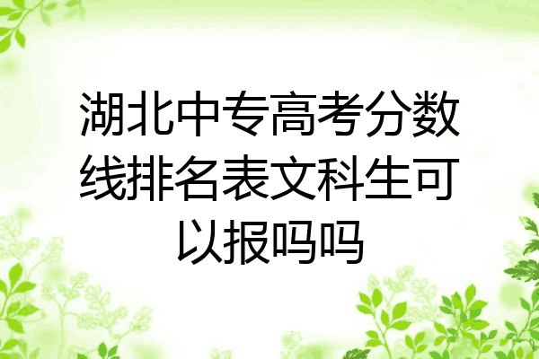 湖北中专高考分数线排名表文科生可以报吗吗