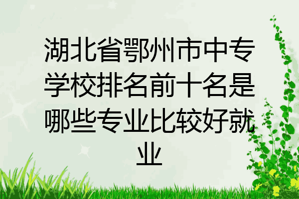 湖北省鄂州市中专学校排名前十名是哪些专业比较好就业