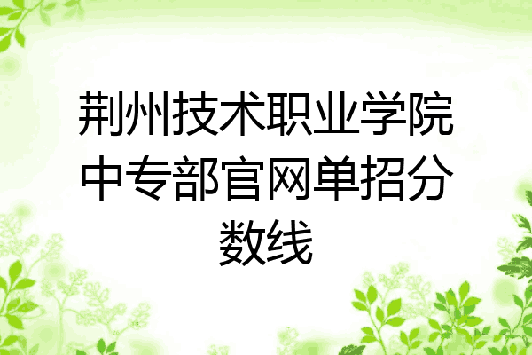 荆州技术职业学院中专部官网单招分数线