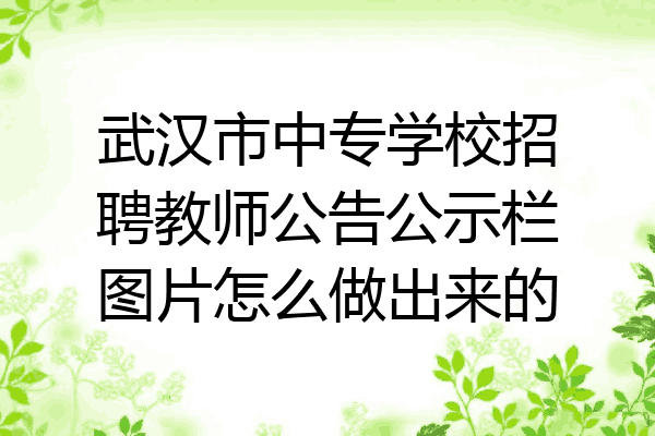 武汉市中专学校招聘教师公告公示栏图片怎么做出来的