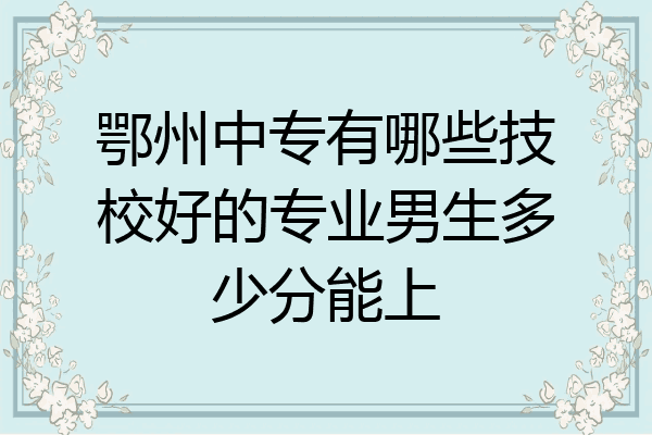 鄂州中专有哪些技校好的专业男生多少分能上