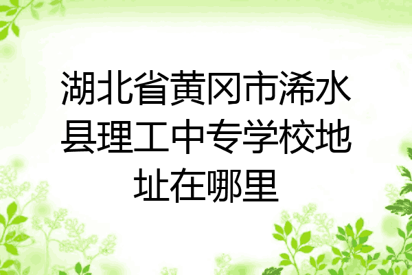 湖北省黄冈市浠水县理工中专学校地址在哪里