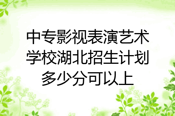 中专影视表演艺术学校湖北招生计划多少分可以上