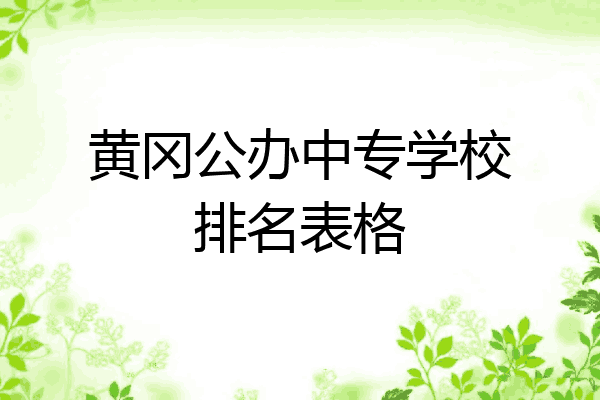 黄冈公办中专学校排名表格