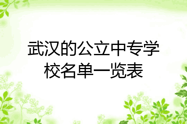 武汉的公立中专学校名单一览表
