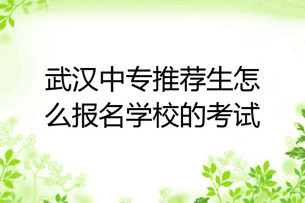 武汉中专推荐生怎么报名学校的考试