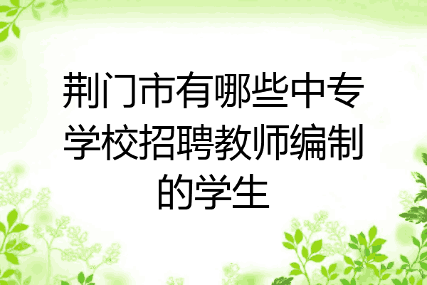 荆门市有哪些中专学校招聘教师编制的学生