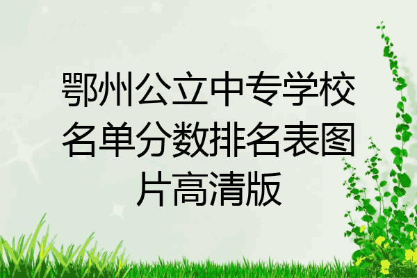 鄂州公立中专学校名单分数排名表图片高清版