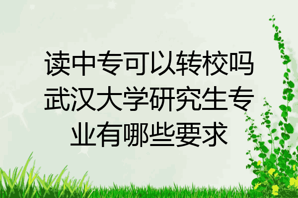 读中专可以转校吗武汉大学研究生专业有哪些要求