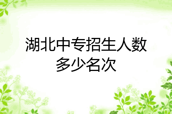 湖北中专招生人数多少名次