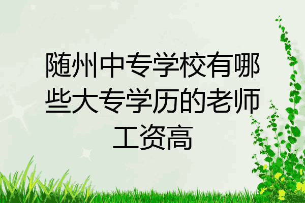 随州中专学校有哪些大专学历的老师工资高