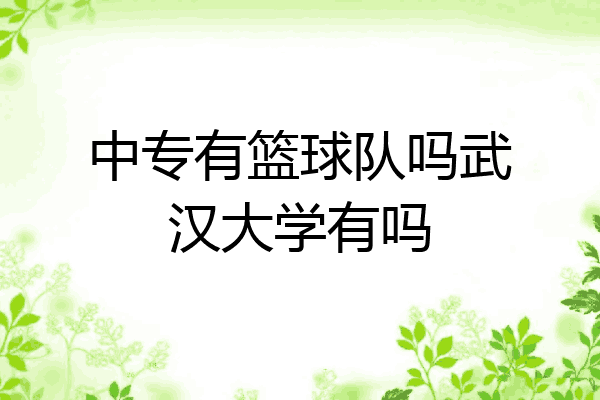 中专有篮球队吗武汉大学有吗