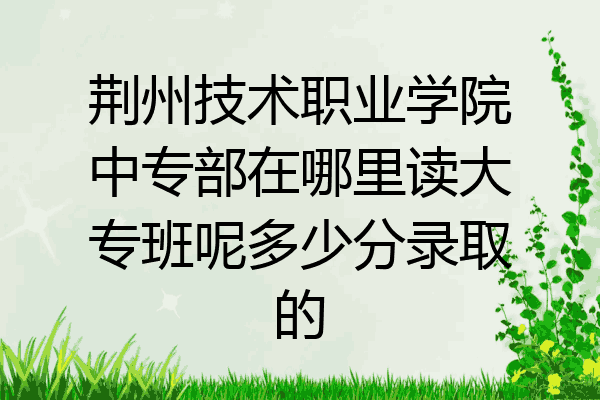 荆州技术职业学院中专部在哪里读大专班呢多少分录取的